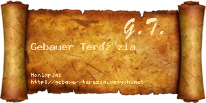 Gebauer Terézia névjegykártya